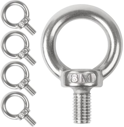 Ringschroeven M8 x 15 mm - 5 stuks roestvrij staal, hefring en oogschroef voor bevestiging en ophangen van objecten