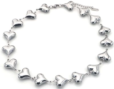 B-D3.3 N074-020S S. Steel Necklace Hearts