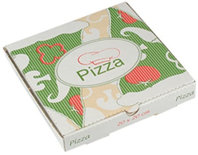 1x 100 Pizzadozen Cellulose pure hoekig 20 cm x 20 cm x 3 cm