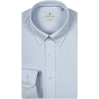 Thomas Maine Overhemd Torino Button Down Piqué Jersey Licht Blauw / male