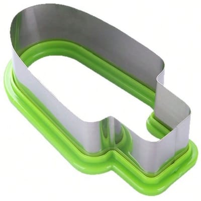 1 coupe-pastèque et moule à glace en acier inoxydable – Coupe-fruits manuel facile avec poignée verte, sans électricité, parfait pour les collations d'été vert