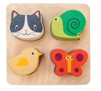 Tender Toys Vormenpuzzel Dieren Junior Hout 4 Stukjes