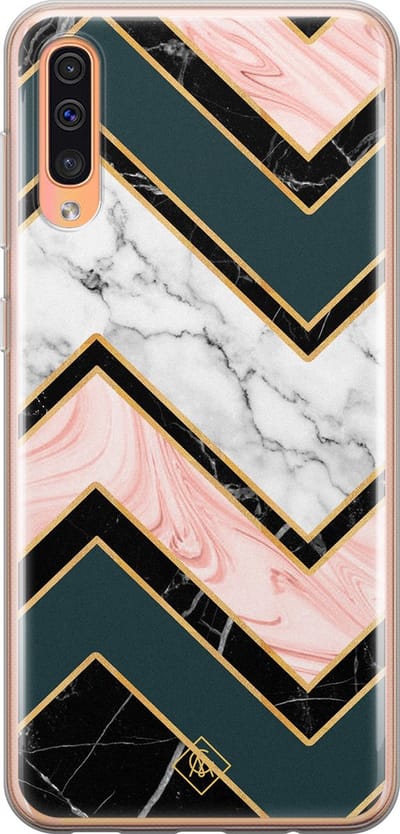Casimoda® hoesje - Geschikt voor Samsung A50/A30s - Marmer Triangles - Backcover - Siliconen/TPU - Multi