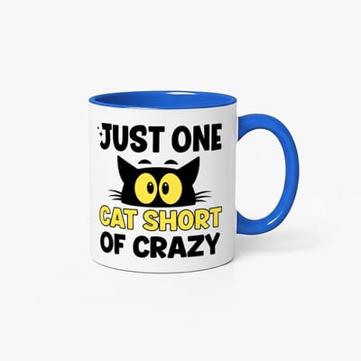 Just One Cat Short of Crazy Koffiemok - Grappige Kattenmok voor Koffieliefhebbers