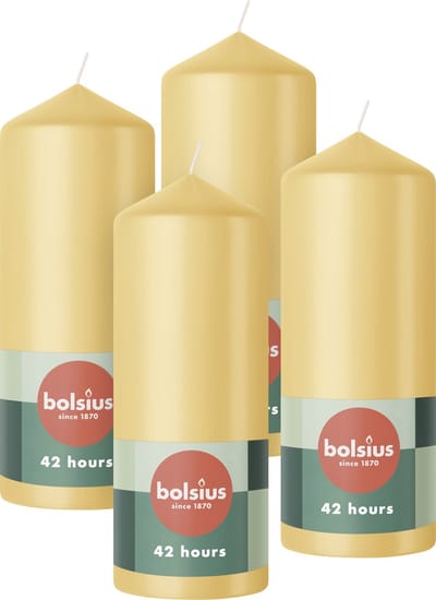 Bolsius - Gladde Stompkaarsen - 15cm - 4 stuks - Beige