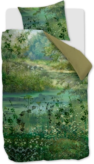Beddinghouse Alika dekbedovertrek - Tweepersoons - 200x200/220 cm - Blauw Groen