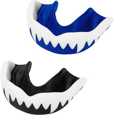 Mouthguards voor Volwassenen en Kinderen - Set van 2 met Hygiënebox voor MMA en Vechtsporten - Bescherming en Comfort in Zwart, Wit en Blauw