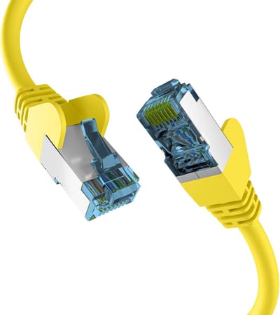RJ45 PATCHKABEL mit CAT7 ROHKABEL GELB 30m