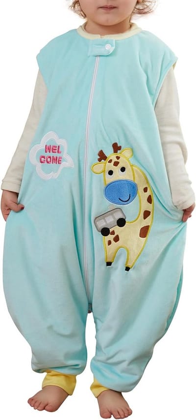 Mouwloze Babyslaapzak met Voeten voor het Hele Jaar - Comfortabele Flanellen Slaapzak en Pyjama voor Kinderen 1-7 Jaar