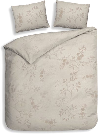 Heckettlane Dekbedovertrek Yara - Bedlinnen met Takken print - 200x200-220 cm - Tweepersoons - Beige - Dekbedovertrek van 100% Katoen-Twill