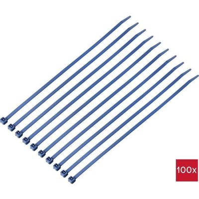 TRU COMPONENTS TC-12533356 Kabelbinder 280 mm 4.8 mm Blue Detecteerbaar (metaal) 100 stuk(s)
