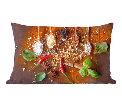 Sierkussens - Kussentjes Woonkamer - 60x40 cm - Lepels - Kruiden - Chilipeper - Specerijen