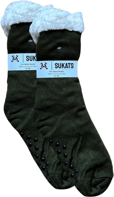 Sukats® Huissokken - Homesocks - Maat 41-46 - Antislip Sokken - Fluffy Sokken - Heren Huissokken - Slofsokken - Variant 18 - Meerdere Maten en Varianten - Verwarmde Sokken