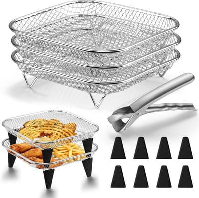 Vierkante Accessoires voor Airfryer - Bakmat, Grillplaat en Bakvorm voor Gezond Koken