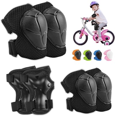 Kinderbeschermers Set - Valbescherming Kinderen - Buitensporten - 6-delige Set - Verstelbaar - Zwart
