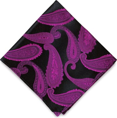 We Love Ties - Pochets - Pochet Paisley Park - zwart / fuchsia