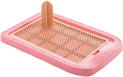 Hondentoilet Puppy Toilet - Trainingsonderlegger Puppy - Zindelijkheidstraining Hond - Afneembare Piss-Paal - 48 x 32 cm - Roze