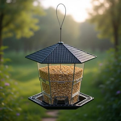 Ophangbare vogelvoeder van ABS - Opvouwbaar - 1L inhoud - Voor tuin en balkon