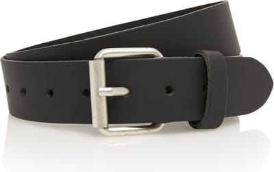Timbelt lederen zwarte werkriem - extra sterke gesp - breedte 4 cm - Maat 105 - Totale lengte riem 120 cm