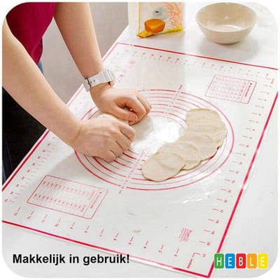 *** Siliconen Deeg/Bakmat non-Stick - voor Fondant, deeg, isomalt - uitrolmat - 60 x 40 cm - van Heble® ***