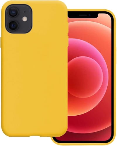 Hoesje Geschikt voor Apple iPhone 12 Mini - Sterk & Shockproof - Hoes Cover - Siliconen Case - Geel