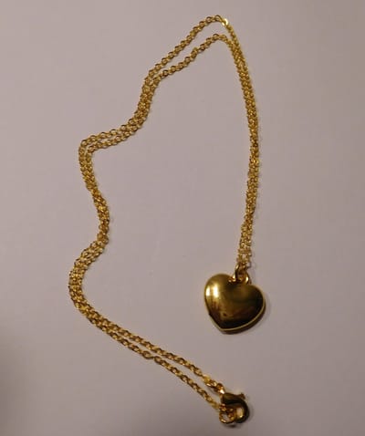Ketting met hanger hartje goudkleur