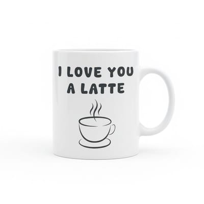 Schattige Koffie Tekst Mok 330 ml – “I Love You a Latte” Minimalistische Koffie- & Theebeker Cadeau