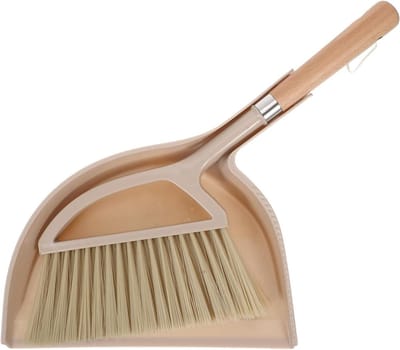 Bezem en Stoffer - Mini schoonmaakset - Kruimels opruimen - Comfortabel houten handvat - 30 cm - Beige