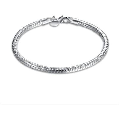 Mode Rond Slang Armband Dames Sieraden Eenvoudige Trend 4mm Slangengraat Armband white