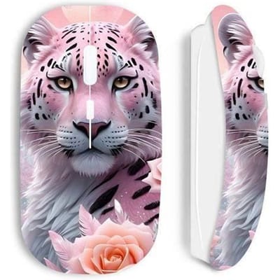 Souris - Maniacase - Leopard rose des neiges - Sans fil - Optique - Ergonomique