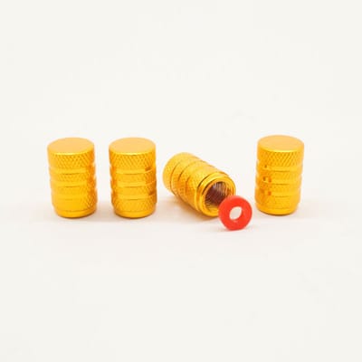 Schrader (auto) ventiel - Goud aluminium grip met afdichting