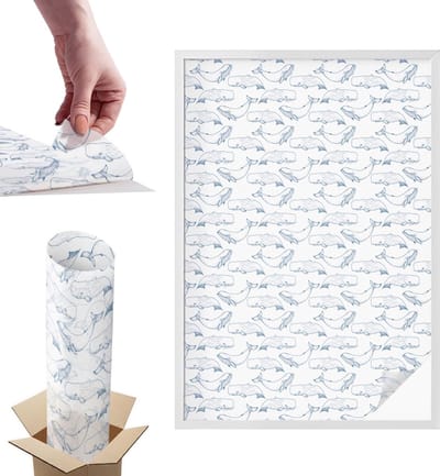 Tulup Raamfolie Anti inkijk - Inspiratie uit de zee Anti inkijk Raamfolie - 100x146 cm - Wit Raamfolie Tegen inkijk - Zelfklevende Anti inkijk Folie Glas in Lood - Voor de badkamer, slaapkamer, hal - Zonwerende Raamfolie Glas in Lood
