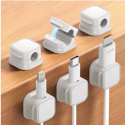 Magnetische Kabelhouder 3-delig - Universele Kabelorganizer met Herpositioneerbare Tape voor Bureau, Auto en Huis | Geschikt voor Kabels tot 7.5mm
