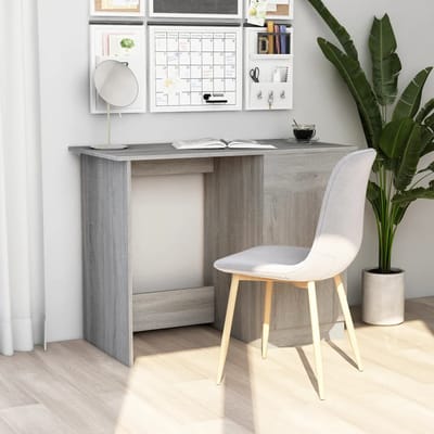 vidaXL - Bureau - 100x50x76 - cm - bewerkt - hout - grijs - sonoma - eikenkleurig