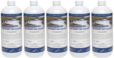 Shampoo No Scent No Colour - 1 liter - 5 Stuks - Voordeelverpakking - Haarverzorging
