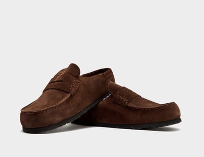 Birkenstock Naples Wrapped Suede Leather Sandalen bruin