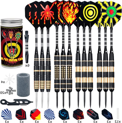 Professionele Darts Set met 12 Darts, Metalen Tips, Aluminium Schachten en Accessoires voor Spelers