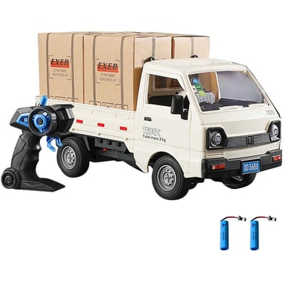 1/16 Afstandsbestuurbare transportwagen 2,4 GHz Afstandsbestuurbare spuitwagen Afstandsbestuurbare vrachtwagen voor 2 battery wit