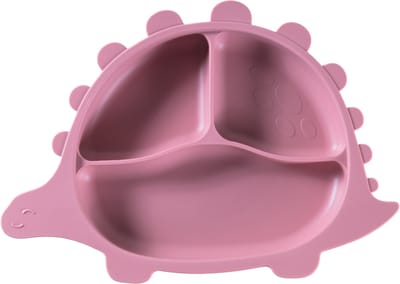 Sproudsy Kinderbord Dino – Zuignap – Kinderservies – Baby - Hot Pink