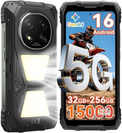 Blackview ROCK 2 Pro Robuuste Smartphone 5G - Gemini AI - 32GB RAM - 256GB ROM - 6.67 inch 120Hz - 15000mAh - IP68/IP69K - Android 16 Robuuste Telefoon - NFC - GPS - OTG - Zwart