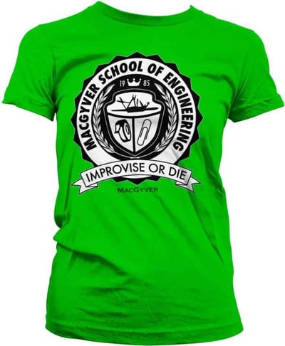 MacGyver Dames Tshirt -S- School Of Engineering Groen