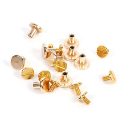 Shopcentral - Solid Brass Knots - Schroefnagels - Hoogwaardige kwaliteit - 8mm - Rivets voor leer - Perfect voor boeken en albums - Goud