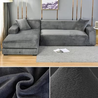 Housse de canapé en velours pour salon housse de canapé élastique épaisse 1/2/3/4 places housse de canapé d'angle en forme de L housse extensible pour canapé 1 Seater 90-140cm