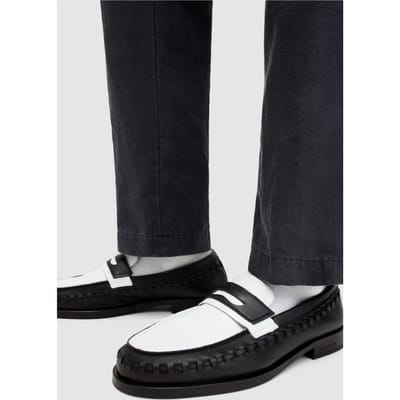 AllSaints Sammy Leather Loafer Black/white Größe: 46 | Loafer Outlet | Herren | Schwarz