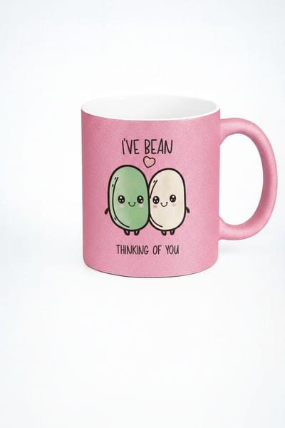 I've Bean Thinking of You Mok Roze - Leuke Bonen Liefdes Beker - Valentijn Cadeau