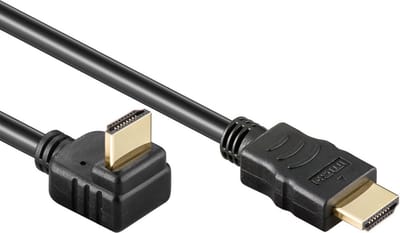 HDMI kabel - 90° haaks naar beneden - HDMI 2.0 (4K 60Hz + HDR) / zwart - 1 meter