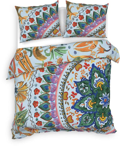 Heckettlane Dekbedovertrek Hailey - Tweepersoons - Bamboe - 200x200-220 cm - Multi