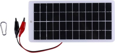 Zonnepaneel - Zonnecel - Energie Opwekken - Waterdicht Ontwerp - 10W Vermogen - Zwart