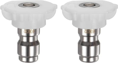 SnelShoppen - 2-Pack Hogedrukreiniger Spuitmonden, 40 Graden 1/4 Snelle Koppeling Roestvrij Staal Hogedrukreiniger Dopsproeier voor Schoonmaken, 1mm O