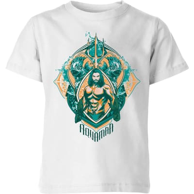 Aquaman Seven Kingdoms kinder t-shirt - Wit - 98/104 (3-4 jaar)